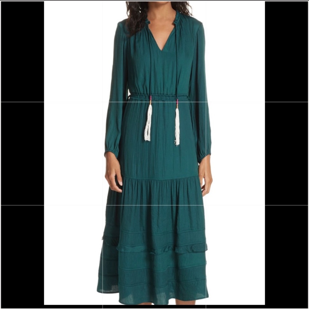 DOLAN LONG SLEEVE TASSEL TIE IN TEAL